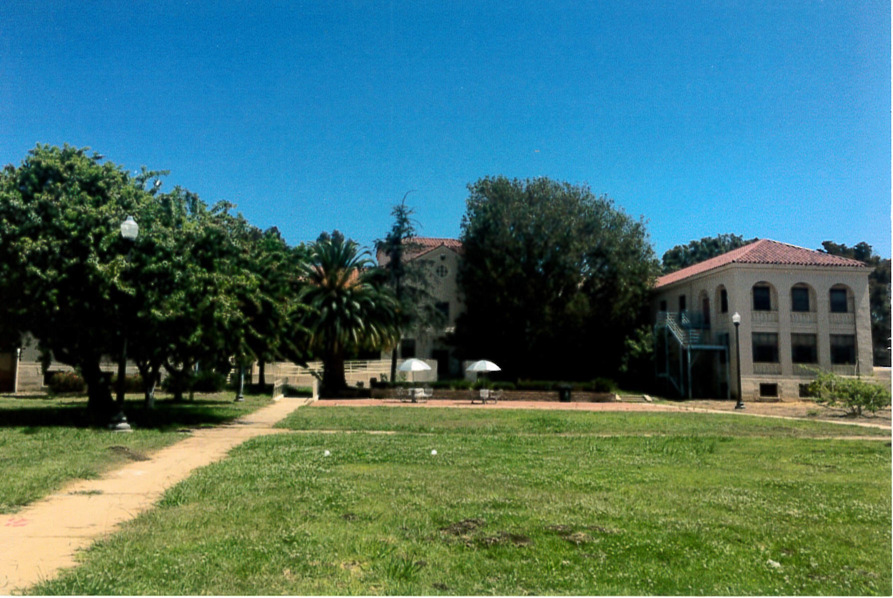 Lanscape plateau and front view of Building 208